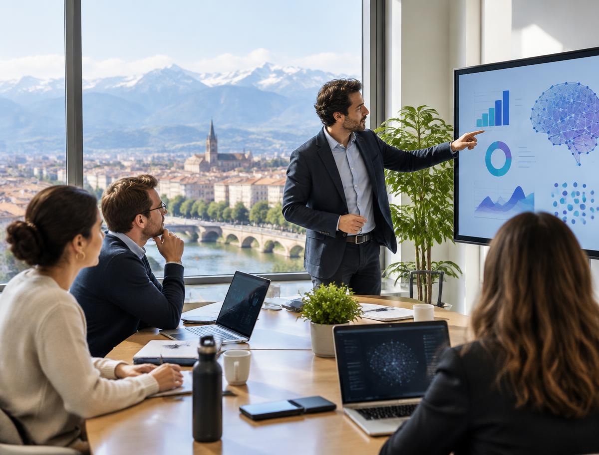 Formation à l'intelligence artificielle en petit groupe, vue sur les Pyrénées